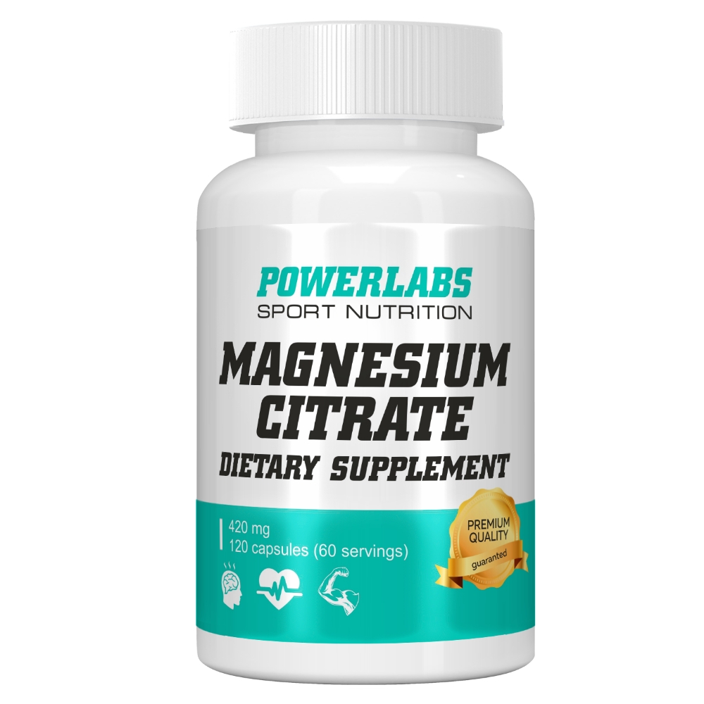 Витамины PowerLabs Магния цитрат 120 капсул