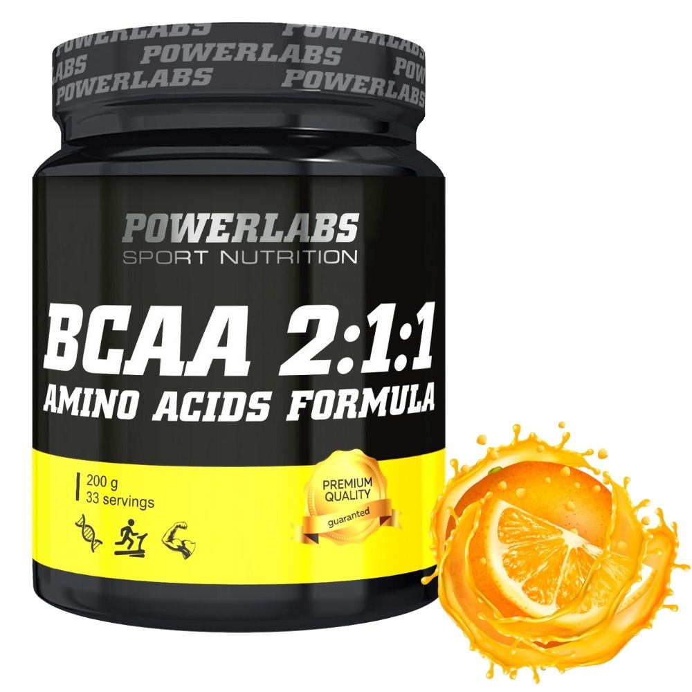 BCAA PowerLabs BCAA (БЦАА) 200 g Апельсин